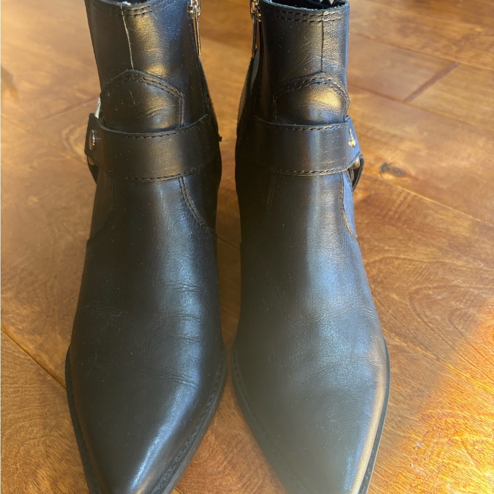 Black Leather Ankle Boots Marc Fisher LTD